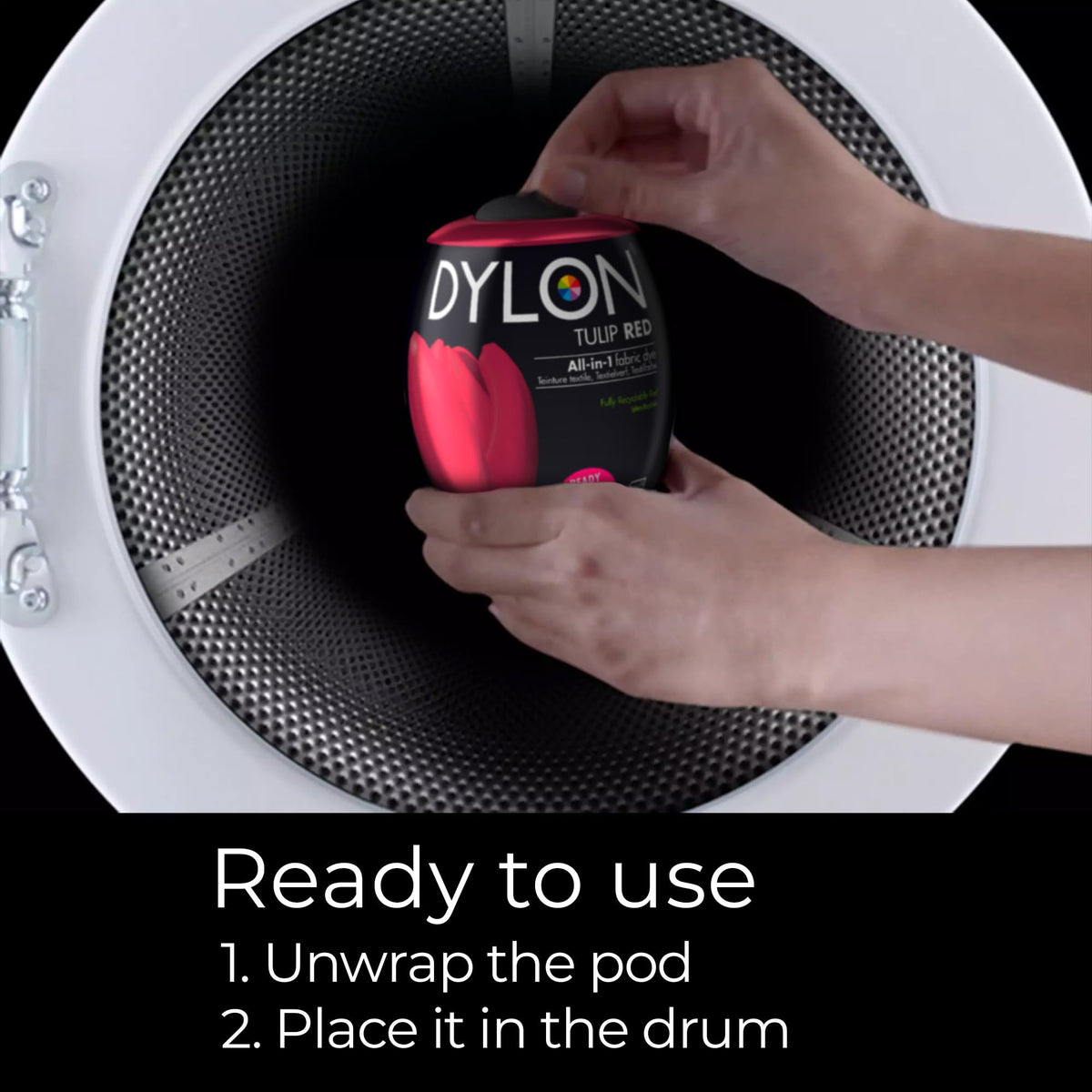 DYLON Washing Machine Fabric Dye Pod, Intense Black, 350g