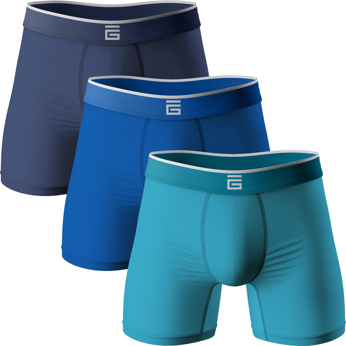 Giovici Mens Boxers Bamboo Anti Chafing Soft Comfortable Boxer Briefs Longer Leg - Boxer Shorts Multipack - Moisture Wicking Technology