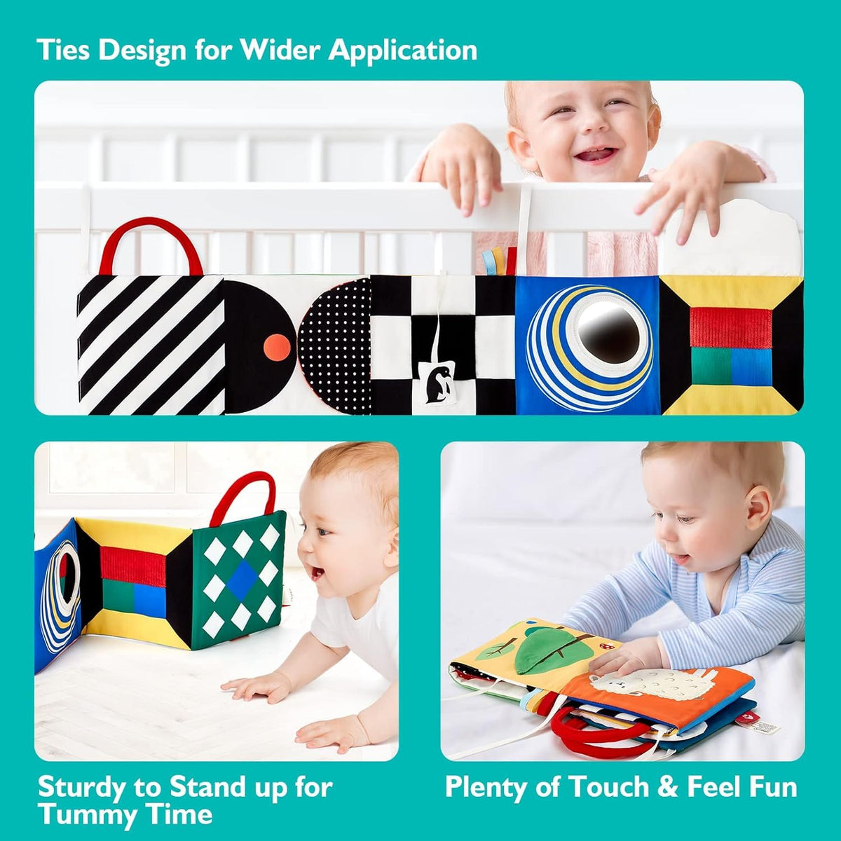 hahaland Baby Books 0-6 Months, Soft Cloth Newborn Books Toy for Babies