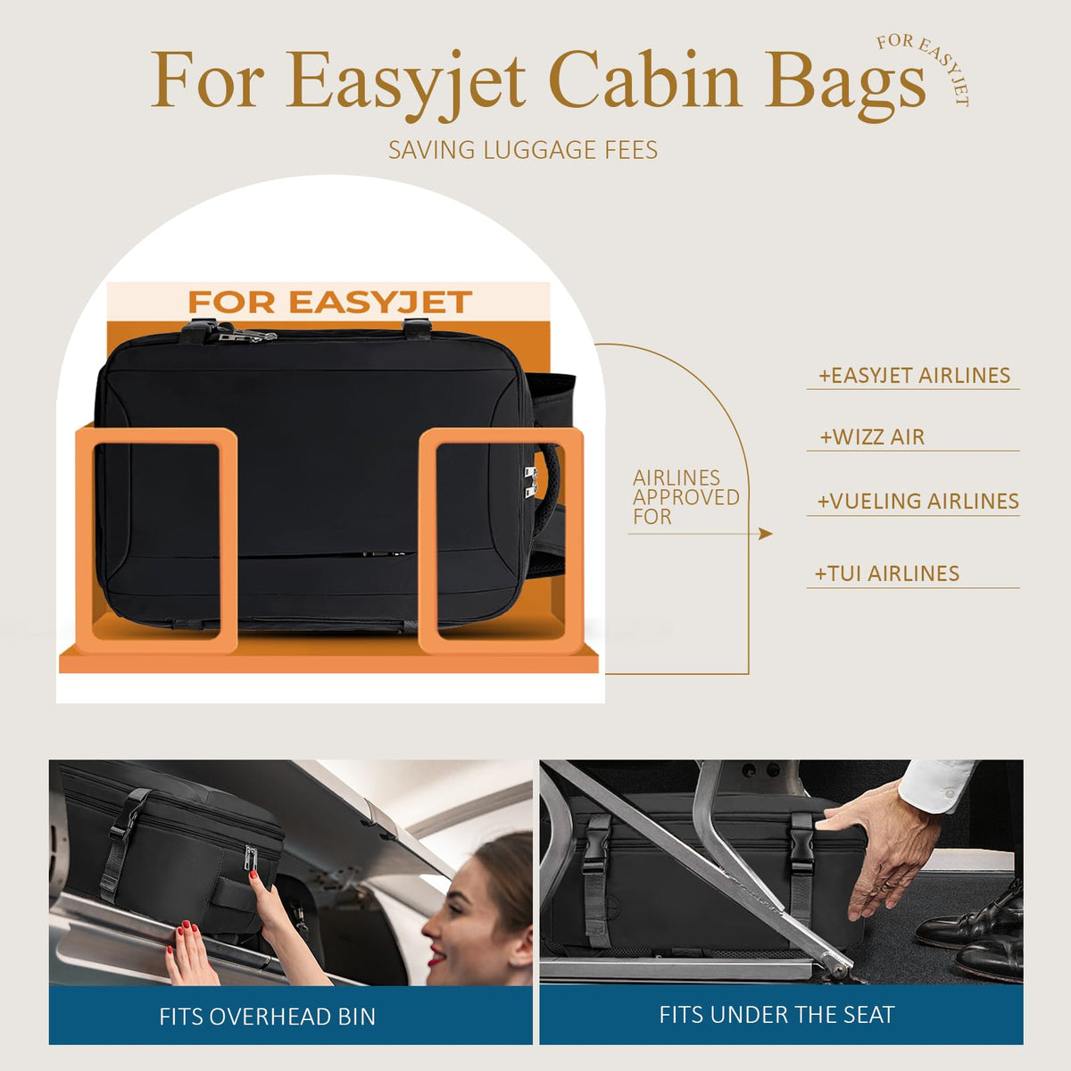 Lossga for Ryanair Cabin Bags 40x30x20,Cabin Bag Travel Backpack