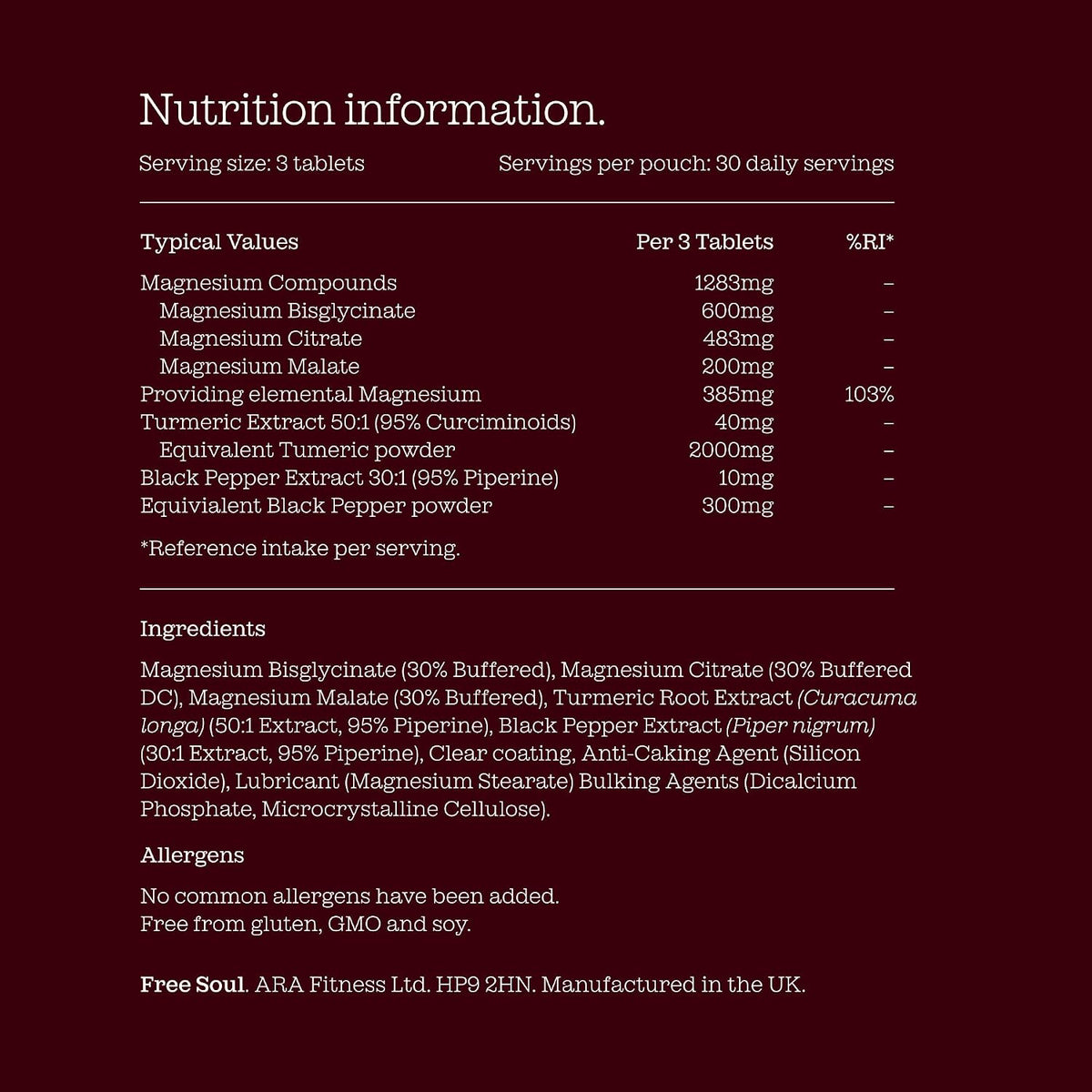 Free Soul Magnesium Glycinate 4-in-1 Complex