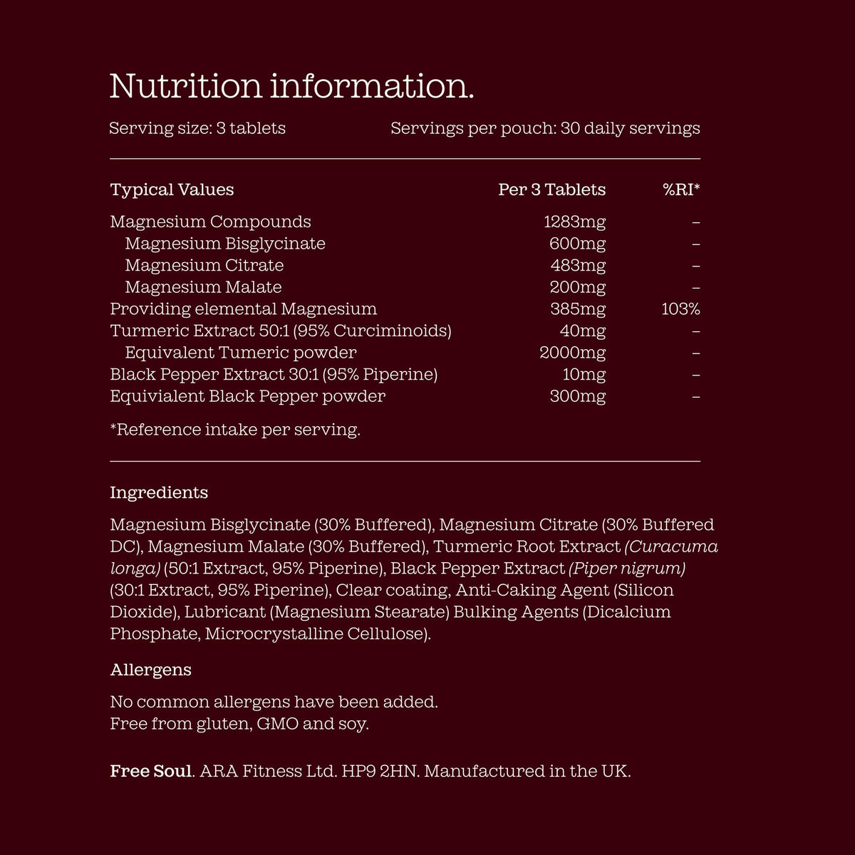 Free Soul Magnesium Glycinate 4-in-1 Complex