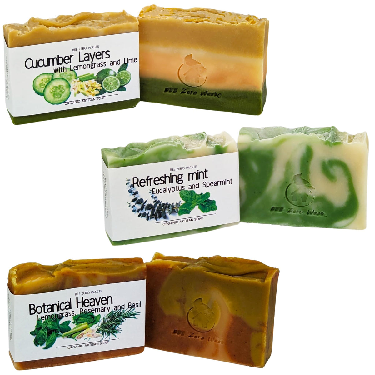 Handmade Natural Soap Bar Set | UK Artisan Cold Processed Vegan Soaps | Organic, Cruelty-Free, Palm Oil-Free | Essential Oil Scented | Floral, Herbal & Citrus Soap Gift Set (Floral)