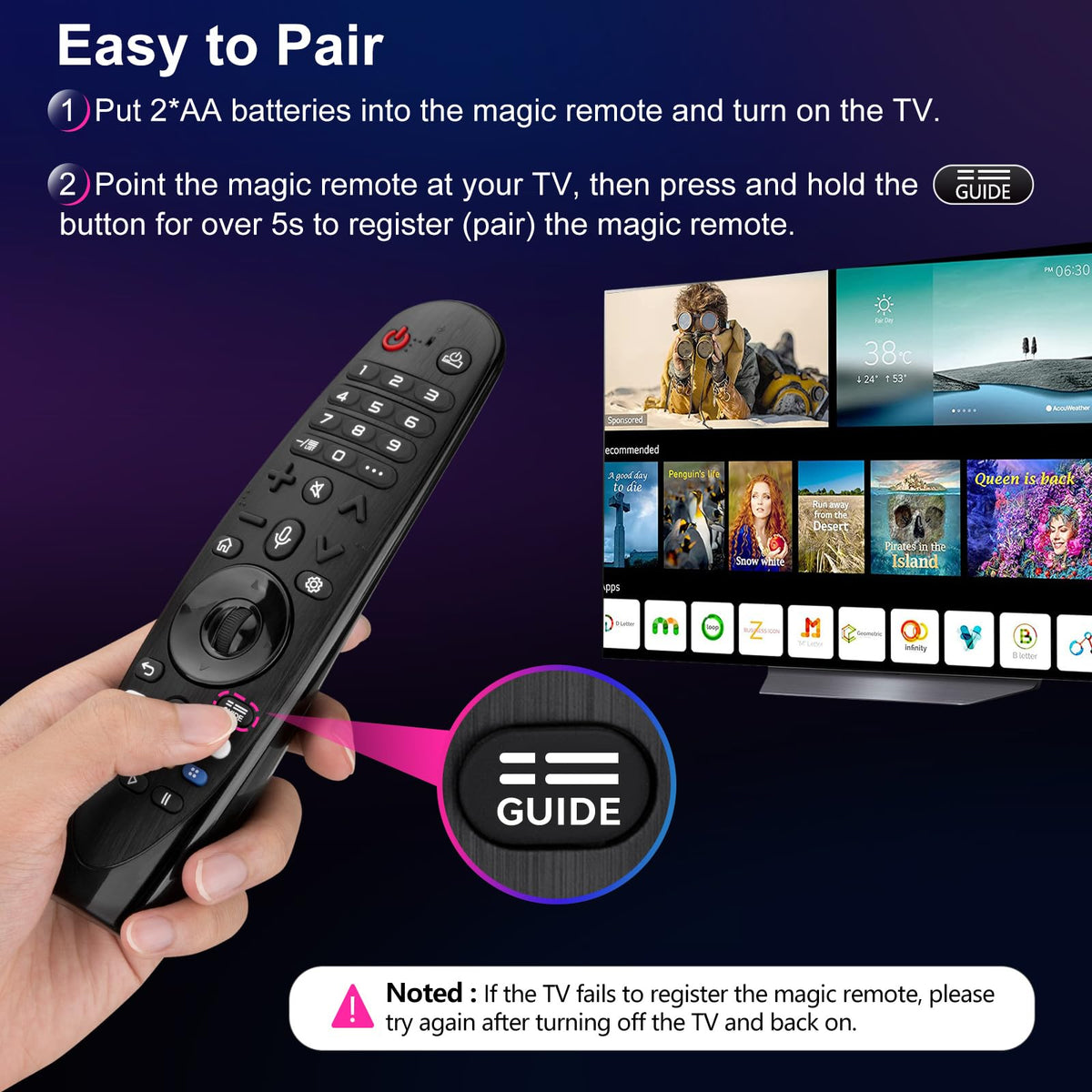 Universal Remote Control Replacement for LG All Smart TV