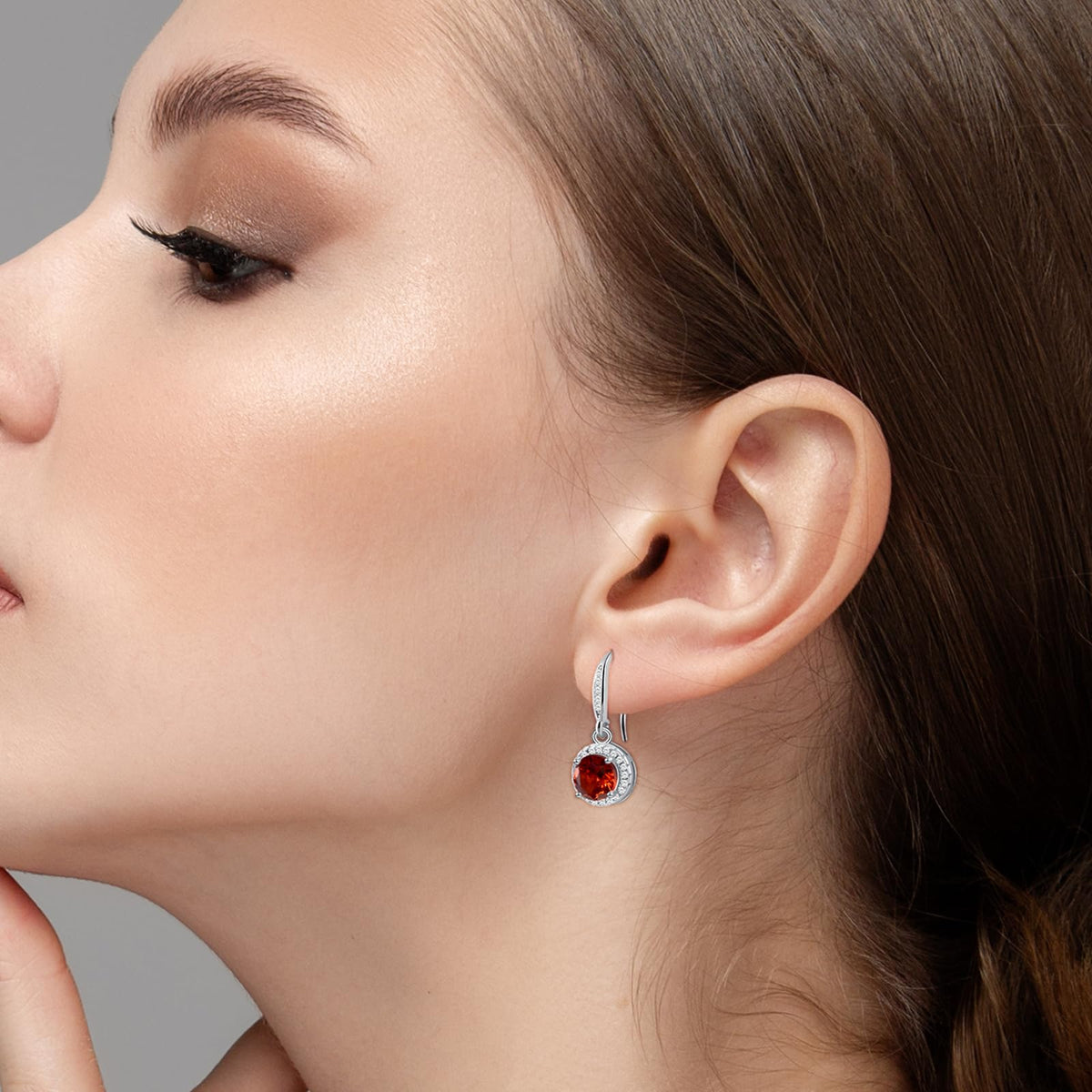 Birthstone Drop Earrings for Women, Silver Plated Dangle Earrings