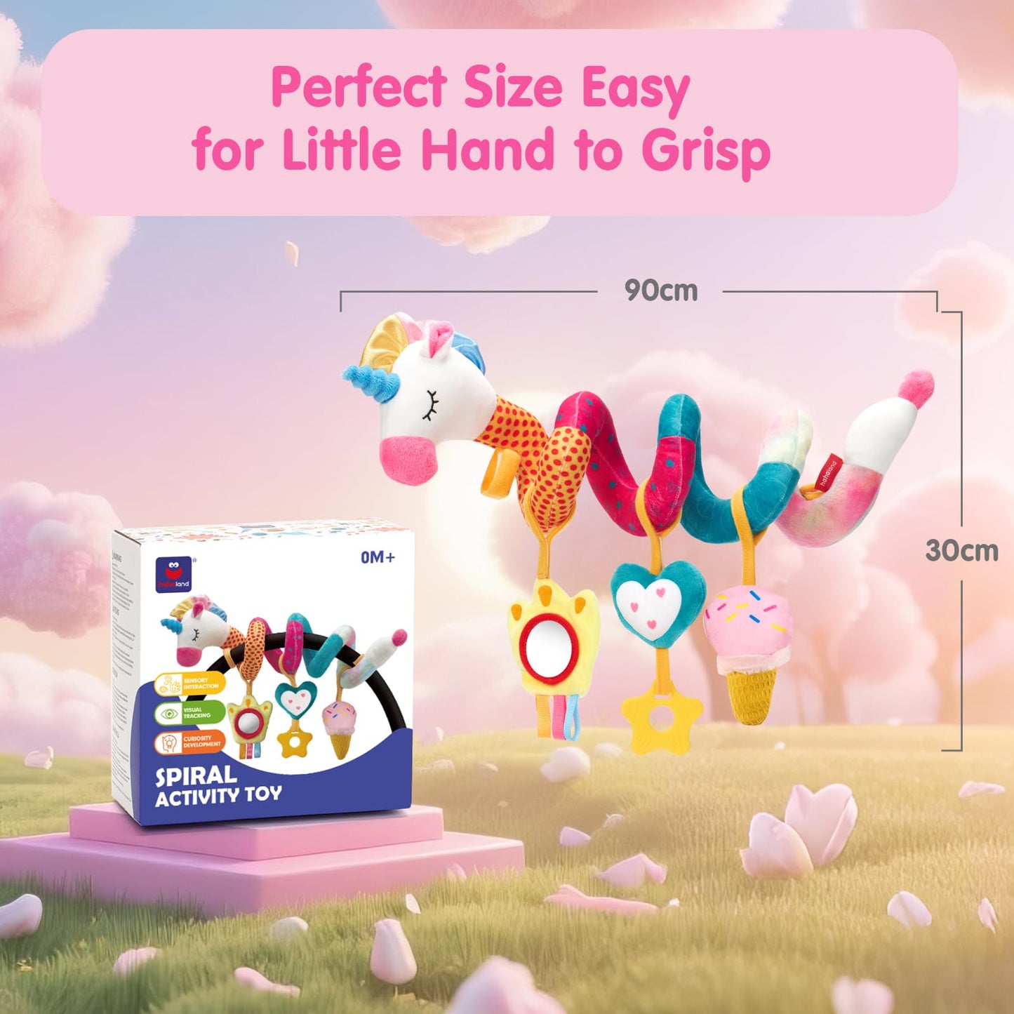 Hahaland Unicorn Spiral Toys for Baby Stroller, Car Seat, Stroller, Cot - 0-6 Months Baby Girl Boys Shower Gifts