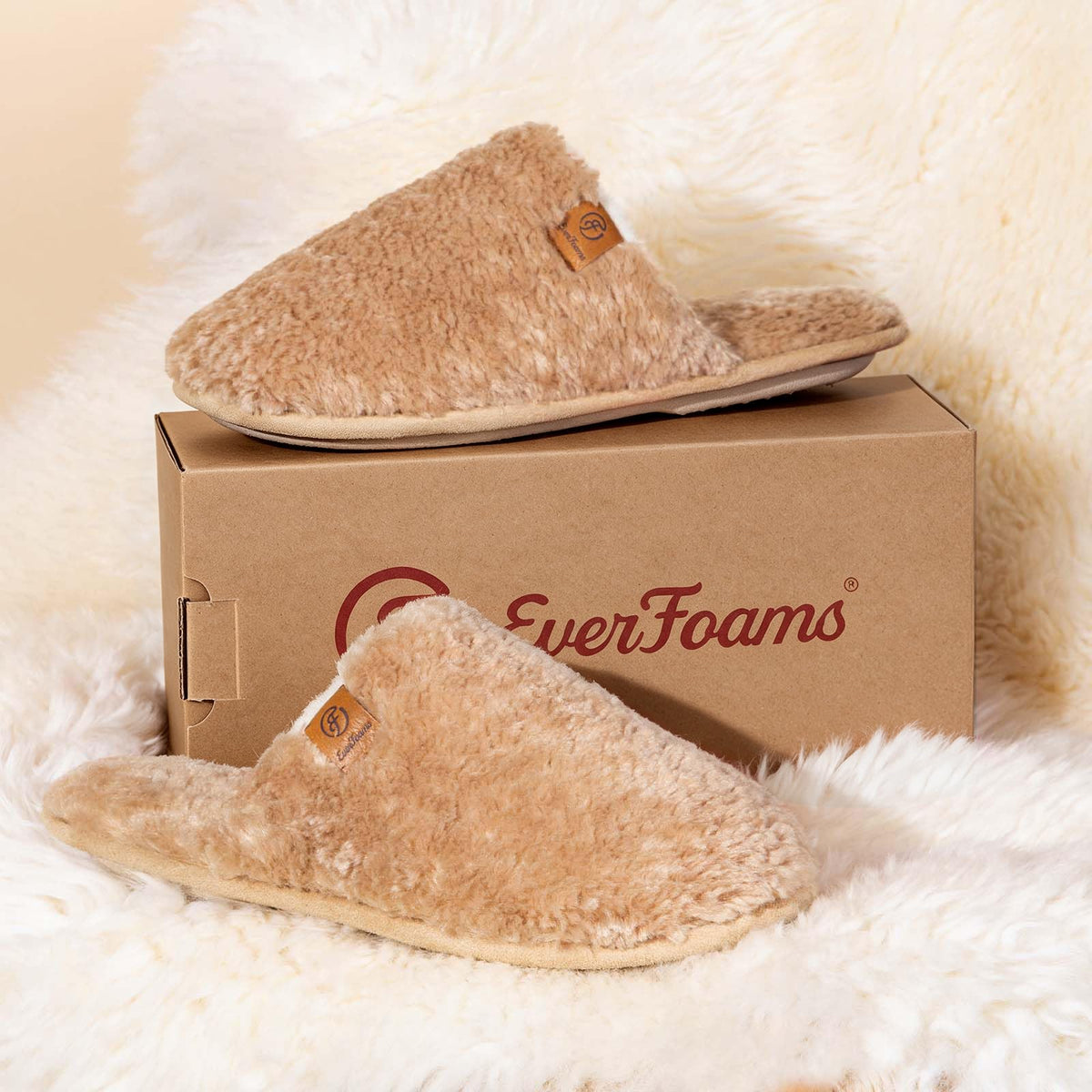 EverFoams Women's Fuzzy Slippers Cosy Memory Foam Indoor Warm House Shoes