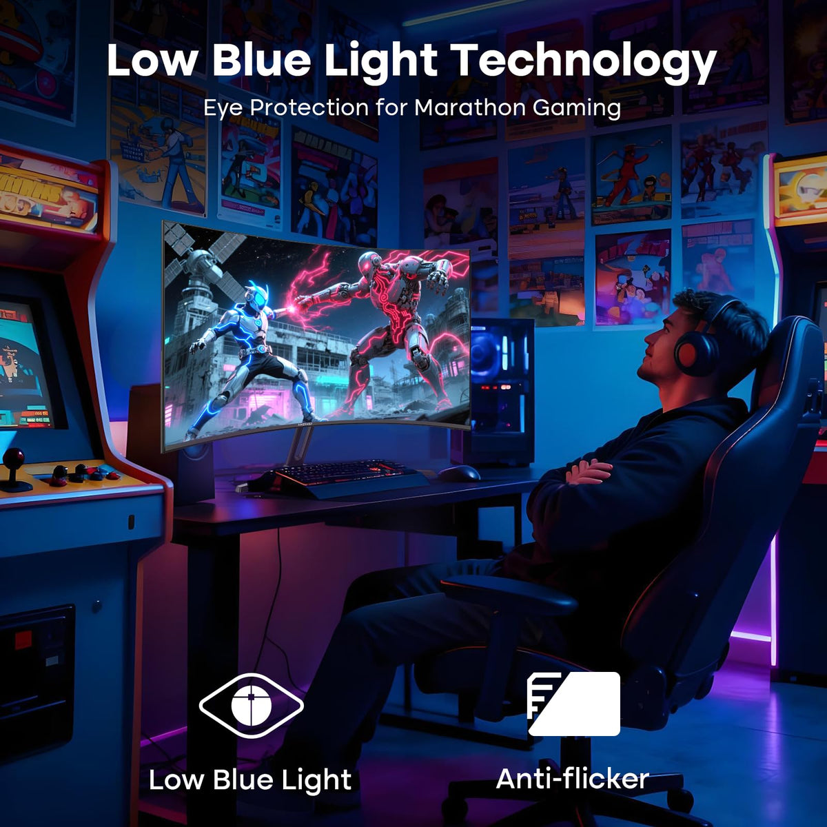 Amzfast 24 Inch 200Hz Gaming Monitor, FHD 1080P Fast IPS, 1ms MPRT, Adaptive Sync, AI-Crosshair, 110% sRGB, HDR, Low Blue Light, HDMI2.0&DP1.4, VESA75x75mm for PC Desktop Laptop PS5 Xbox, G24X1W