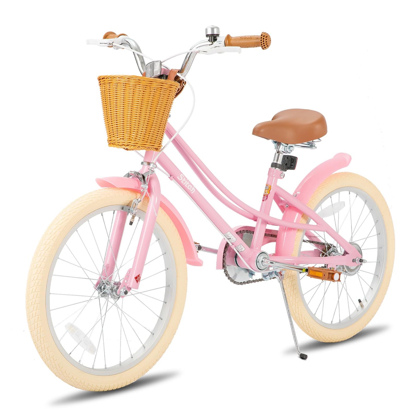 STITCH 12/14/16/20 inch Kids Bike for 3-11 years Girls, 12/14/16 Girls Bike with Training Wheels & Basket, 20 inch with kickstand