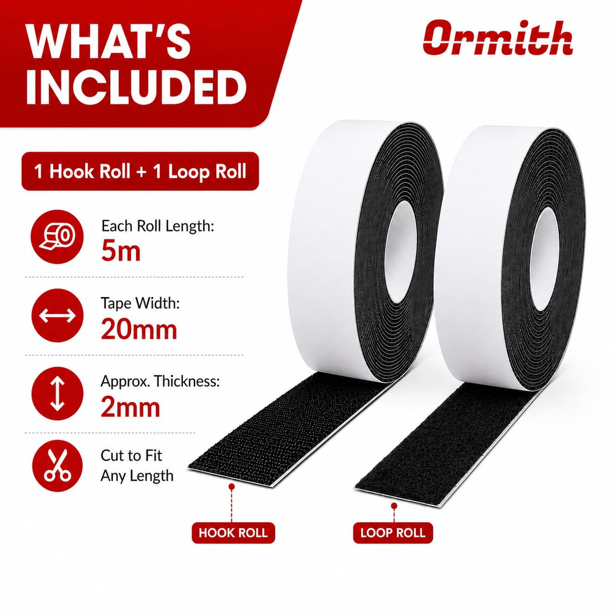 Ormith Double Sided Tape Heavy Duty 48 Pcs | Strong Double Sided Sticky Pads for Outdoor Indoor Wall Mounting | Water Proof Adhesive Strips for Quick Damage-Free Hanging (50 x 30mm)