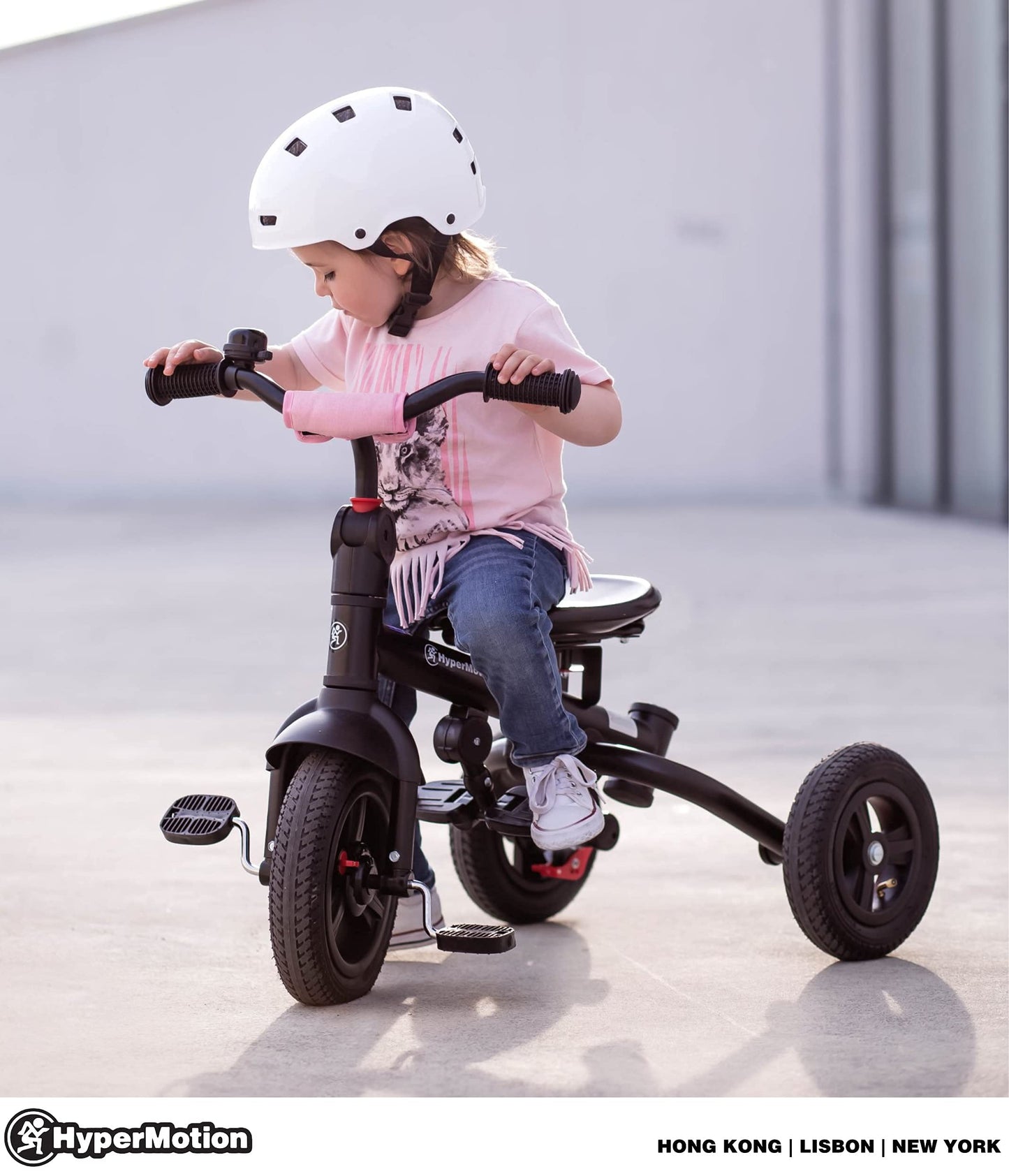 HyperMotion Toddler Tricycle with Parent Handle, Canopy, Safety Belt & Basket — From 12 Months