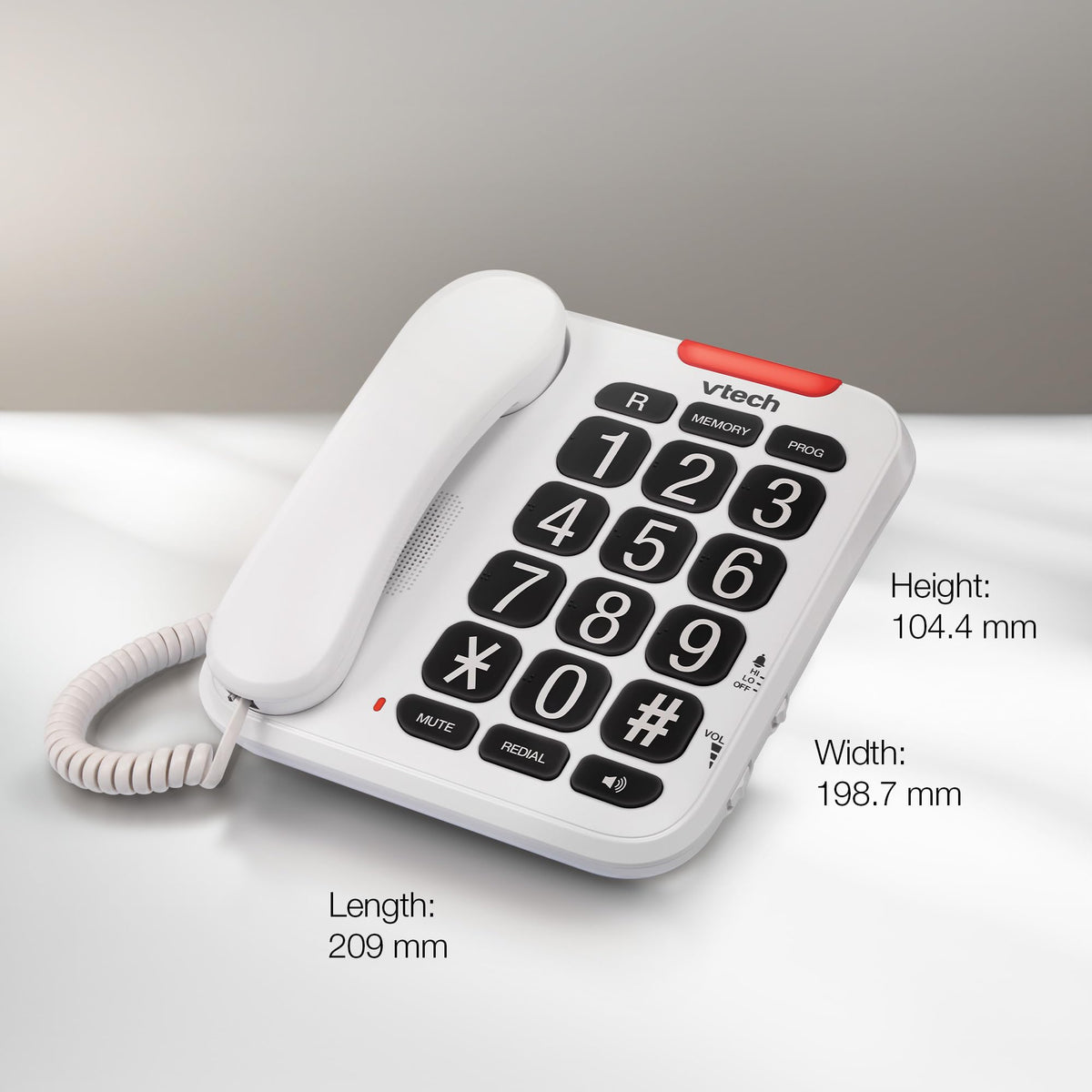 VTech CD1100 Trimstyle Corded Home Phone.No AC Power Required,Landline Phone with last number redial key,ringer control,receiver volume control,recall key,hearing aid compatible,table&wall mountable