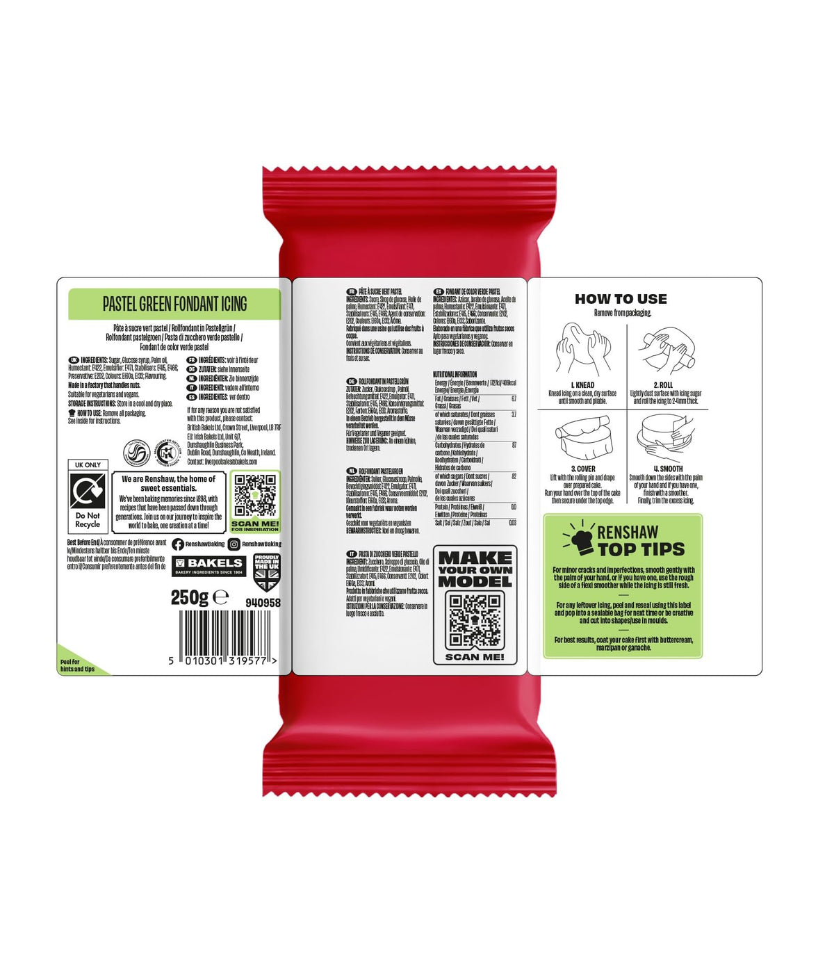 Renshaw White Ready to Roll Fondant Icing, 500 g (Pack of 1)