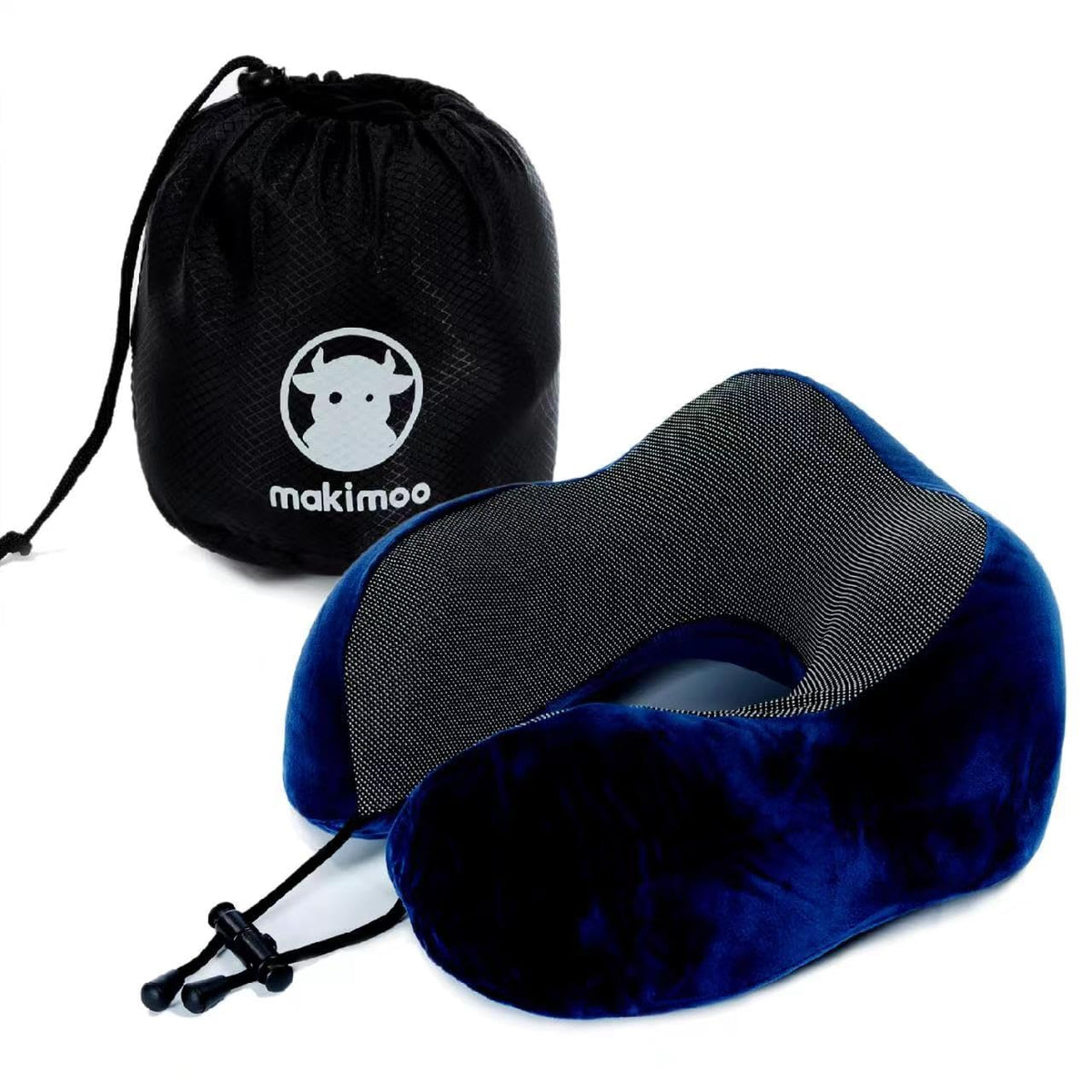 Memory Foam Travel Pillow, Neck Pillow with 360-Degree Head Support, Comfortable and Lightweight, Ideal for Sleeping on Airplane, Car, Train, Bus and Home Use, Comes with Storage Bag (Grey)