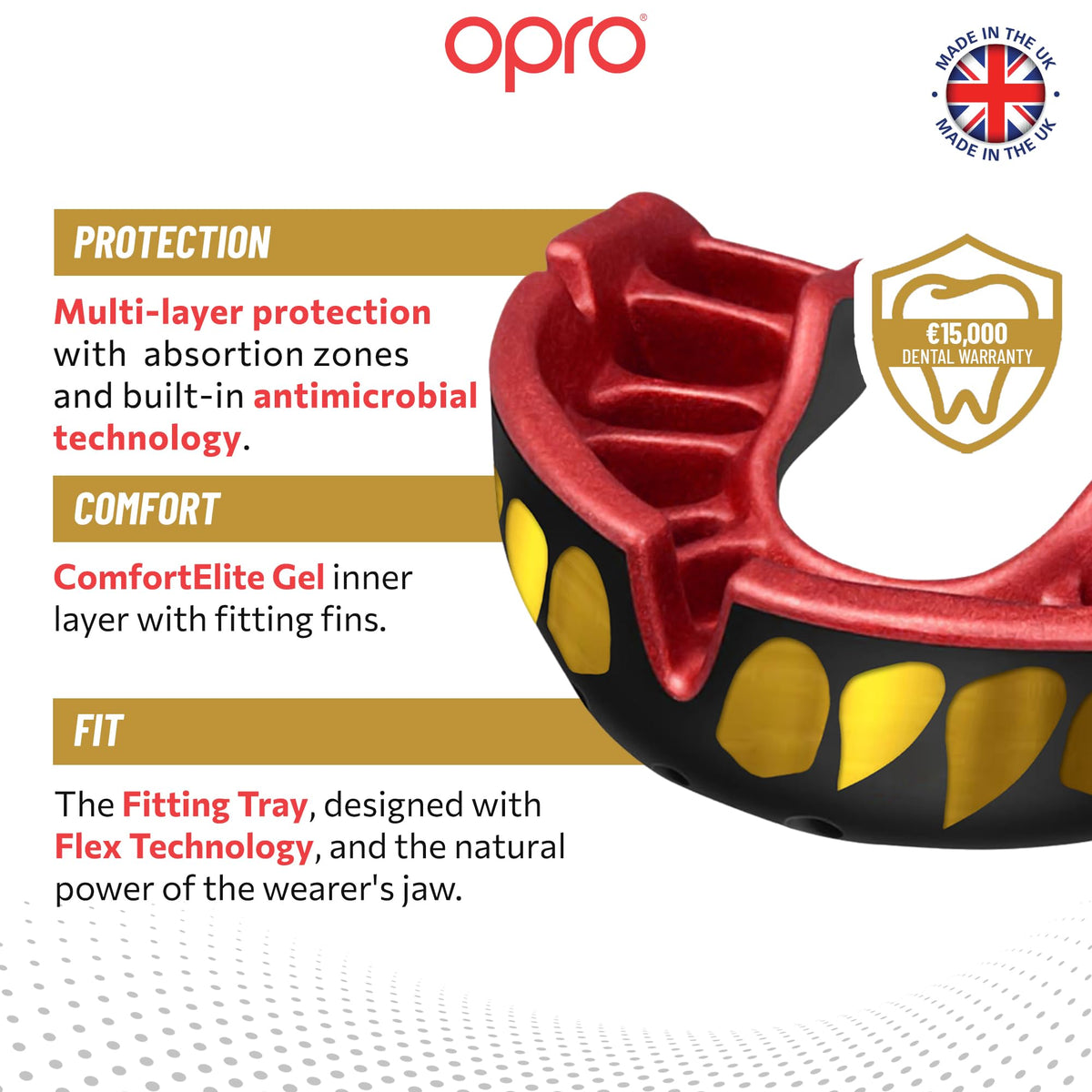 OPRO Gold Level Sports Mouthguard, Premium Fit Adult & Kids