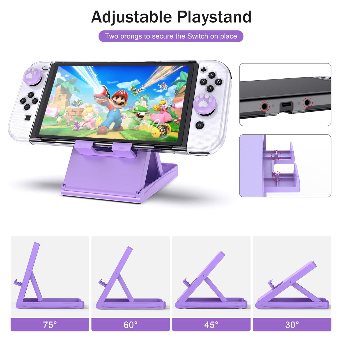 Younik Switch Accessories Bundle, 17 in 1 Switch Accessories Kit for Girls Include Switch Carrying Case with 9 Game Card Slots, Adjustable Stand, Protective Case for Switch Console & J-Con (Blue)