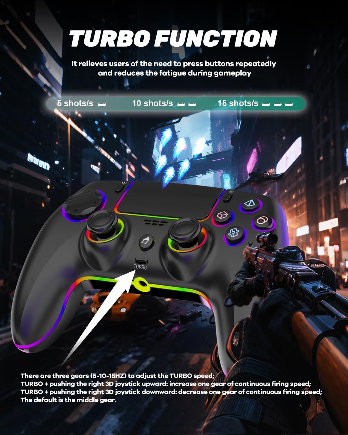 MYSTILUCK Wireless Hall‑Effect Controller for PS5, PC, Mac, Steam Deck
