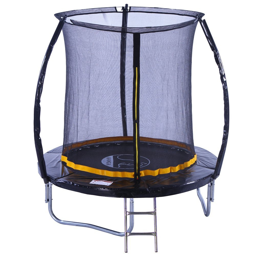 Kanga Trampoline Outdoor Round Inc Safety Enclosure Net, Ladder & Anchor Kit (Curved Shape)
