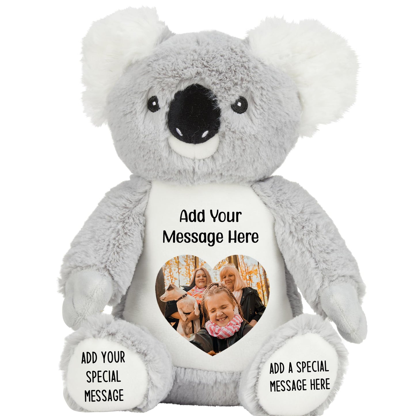 Personalised Photo Teddy Bear – Add Photo on Front & Text on Feet | 28 Styles | Custom Keepsake Gift for Baby, Sympathy, Birthday & More (Brown Teddy Bear)