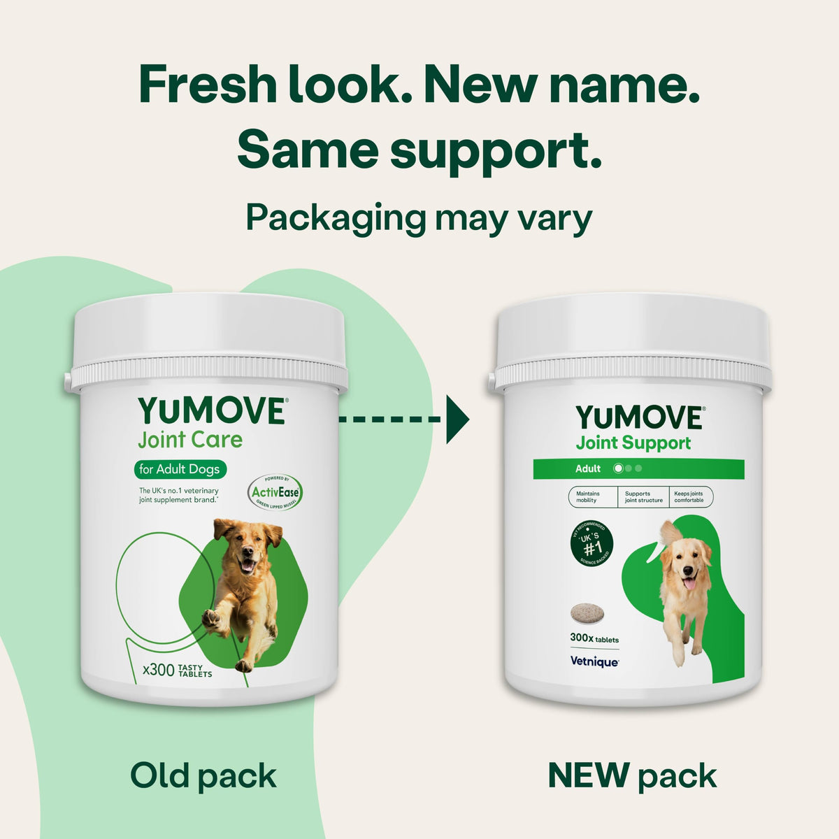 YuMOVE Joint Supplement for Dogs, Higher Strength for Joint Care, Essential Dog Hip and Joint Support for Adult Dogs Aged 6 to 8, 120 Tablets - Eco Friendly and Letter Box Ready Packaging