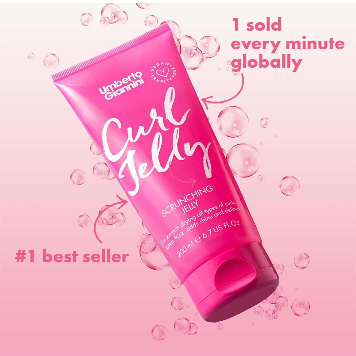 Umberto Giannini Curl Jelly Scrunching Jelly & Creme De Curl Control Cream Duo for Curly or Wavy Hair, Vegan & Cruelty Free, 2 Pack