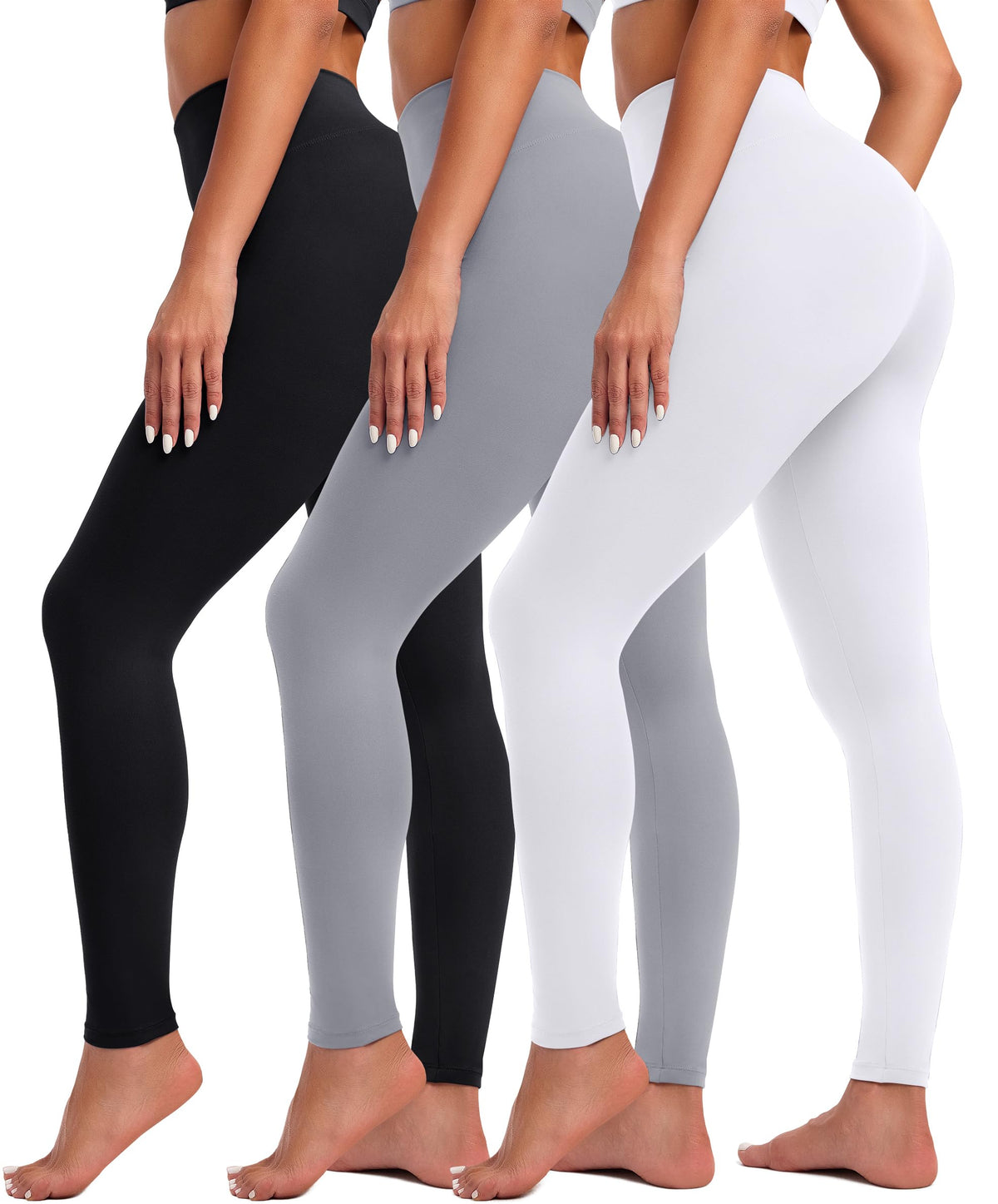 VALANDY Creamlush 3 Pack High Waisted Leggings for Women