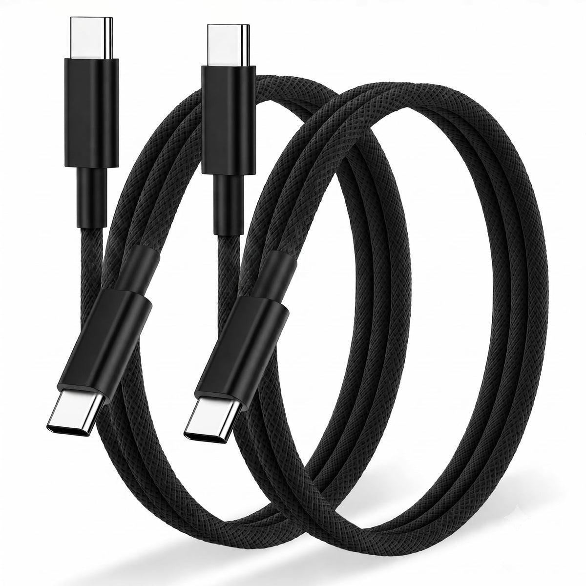 USB C to USB C Charger Cable 2M 2Pack, 60W Nylon Braided USB C to C Cable Original Fast Charge Type C Data Cable for iPhone 18 Pro Max/Duo/Fold/17e/17Air/16/Plus, Samsung Galaxy S26 S25, MacBook Air