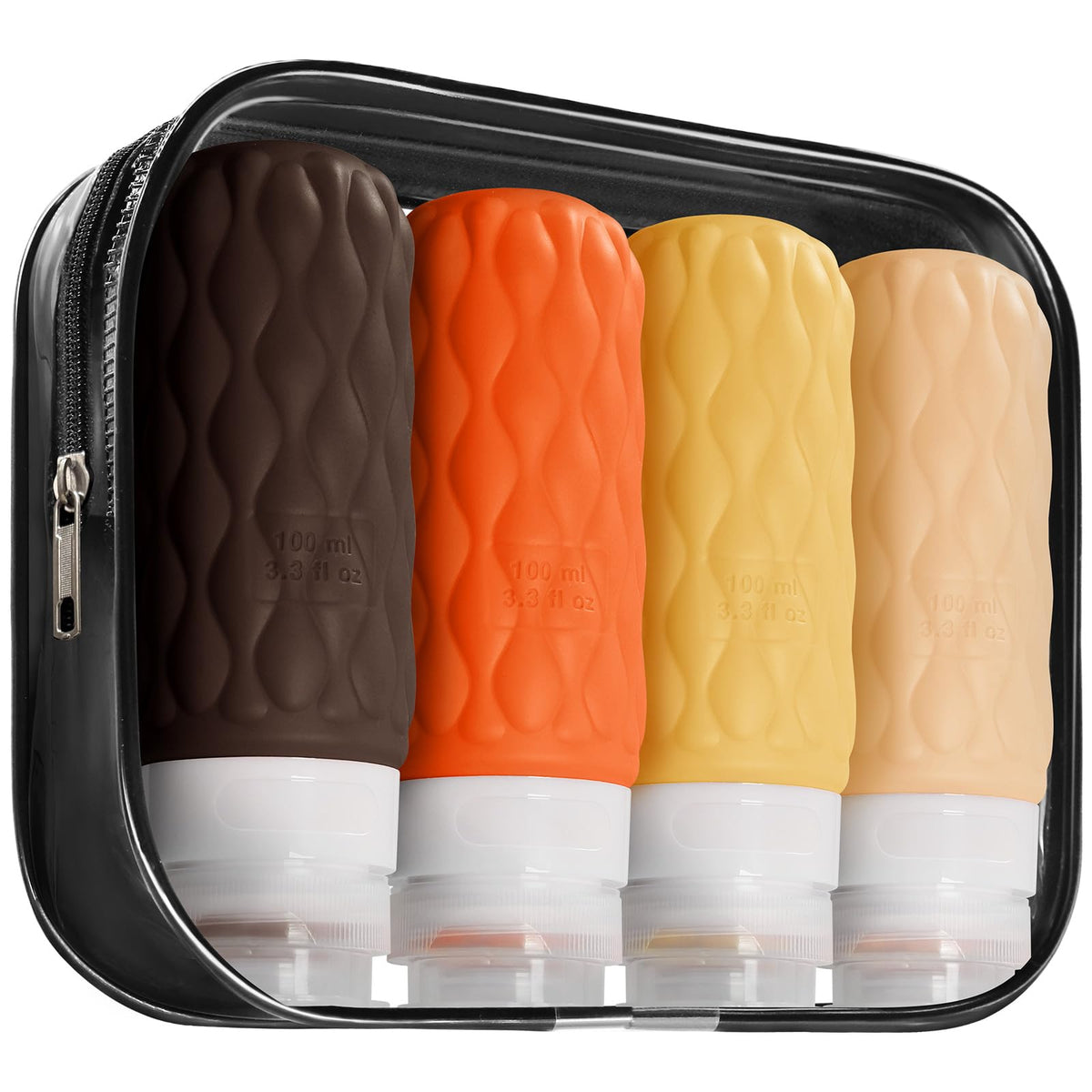 100ml Silicone Travel Bottles for Toiletries for Shampoo and Conditioner