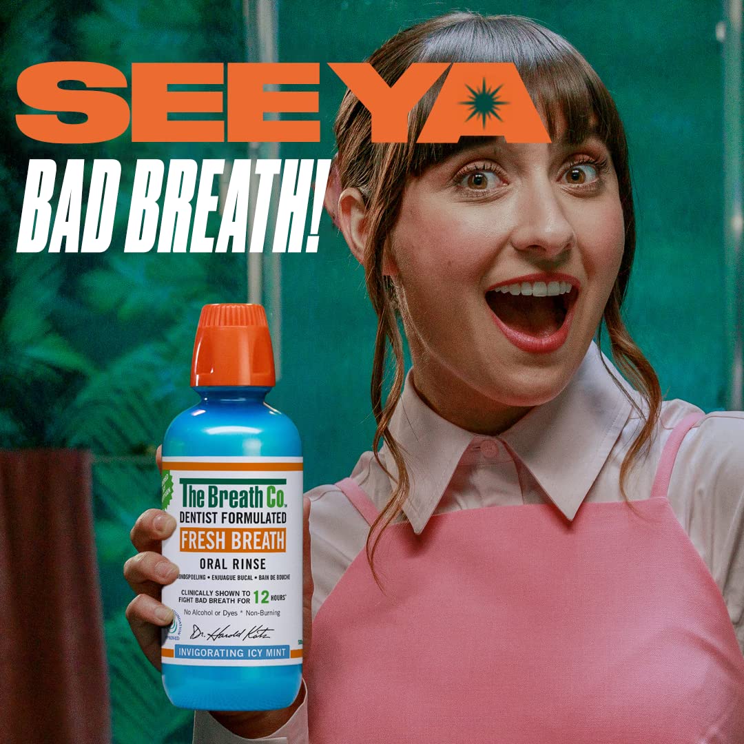The Breath Co. ICY Mint Mouthwash, 12 Hours Fresh Breath, 500ml