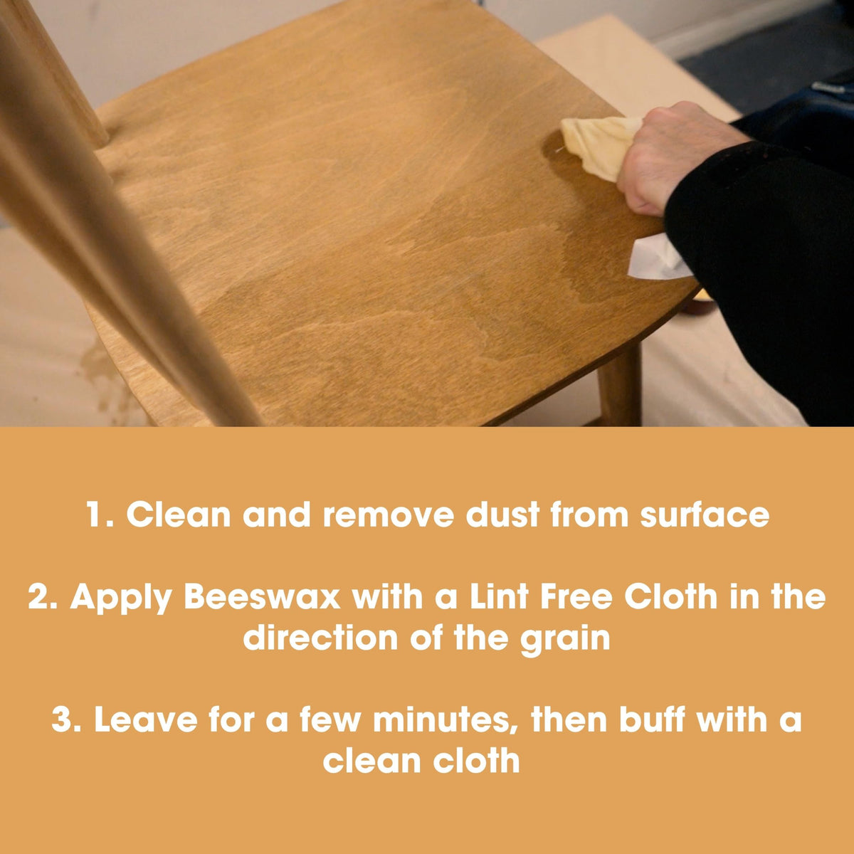 Furniture Clinic Clear Beeswax Polish for Wood & Furniture - 200ml - Natural Beeswax for All Types and Colours - Wooden Furniture Polish to Protect & Enhance Any Wooden Surface