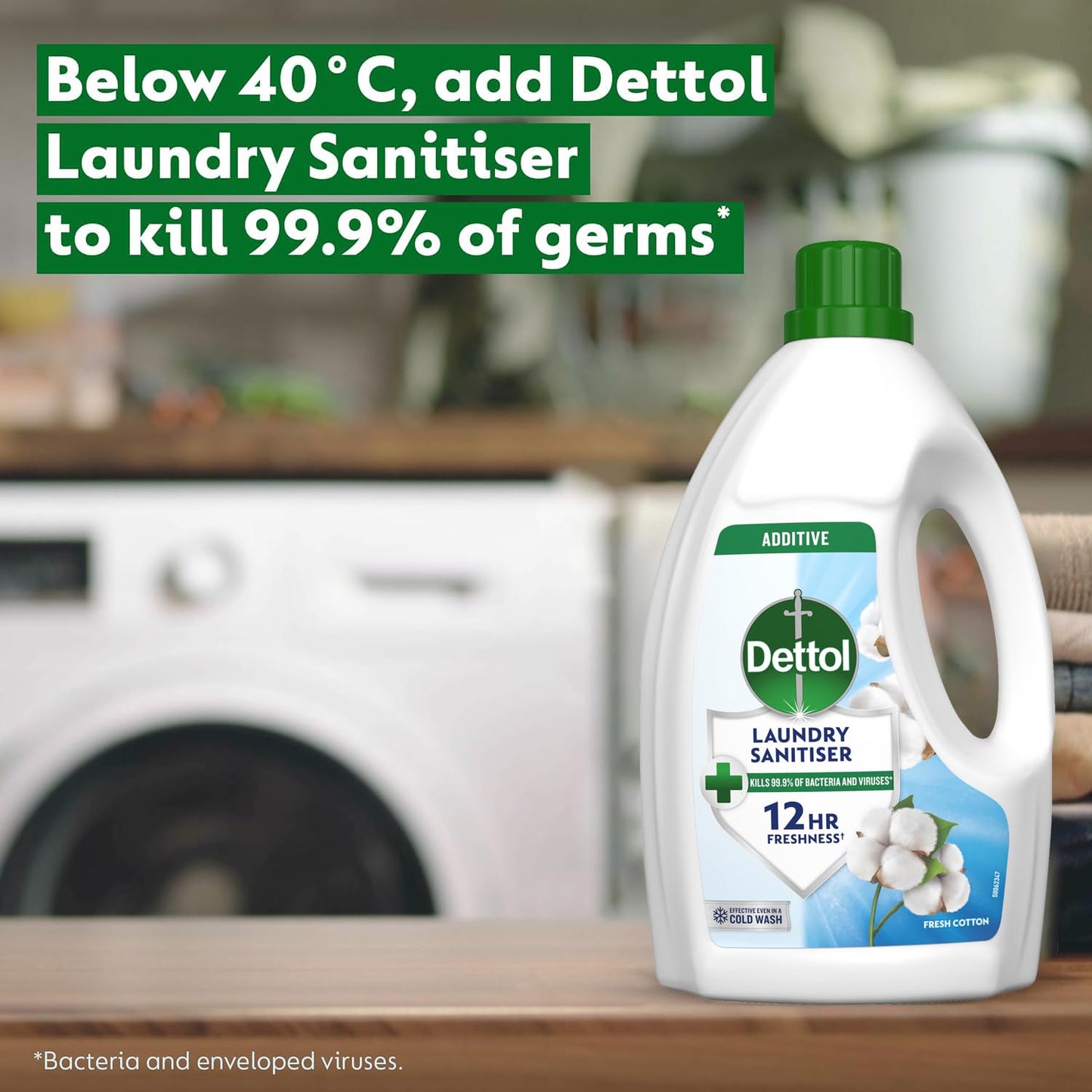 Dettol Antibacterial Laundry Sanitiser Fresh Cotton 6L | 4 x 1.5L