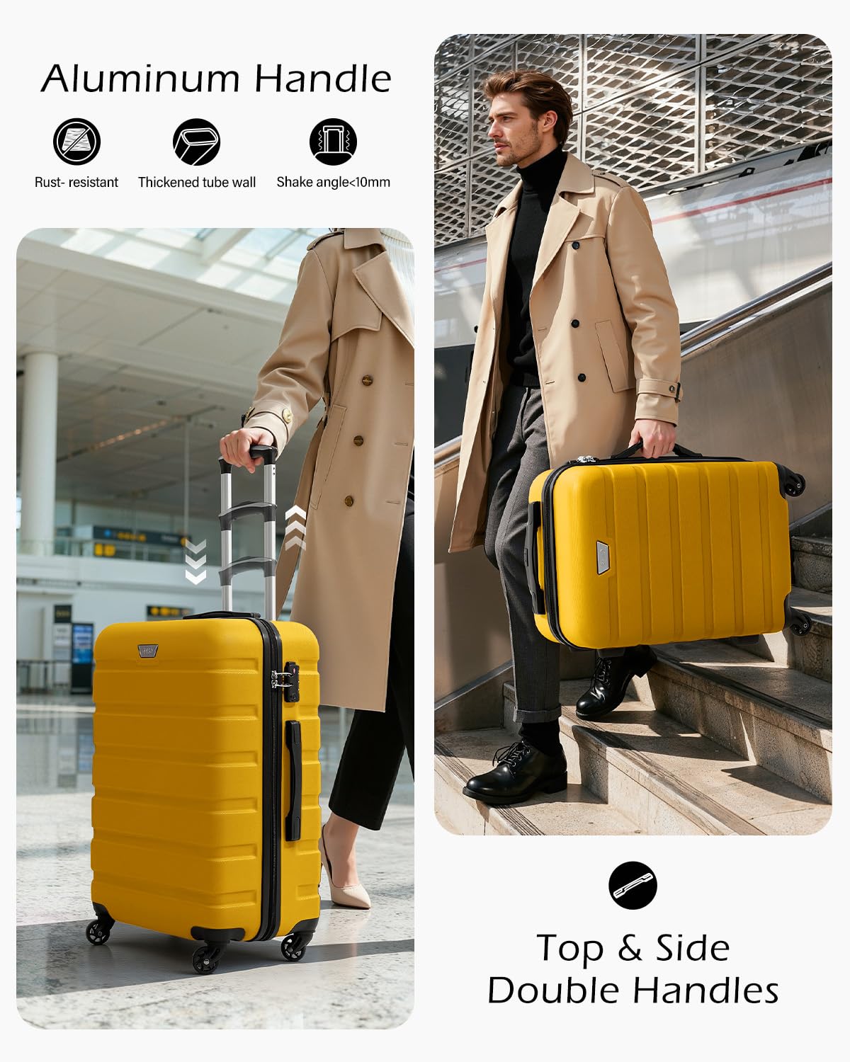 COOLIFE 28 Inch Large Suitcase, ABS+PC, Lightweight Hard Shell Luggage