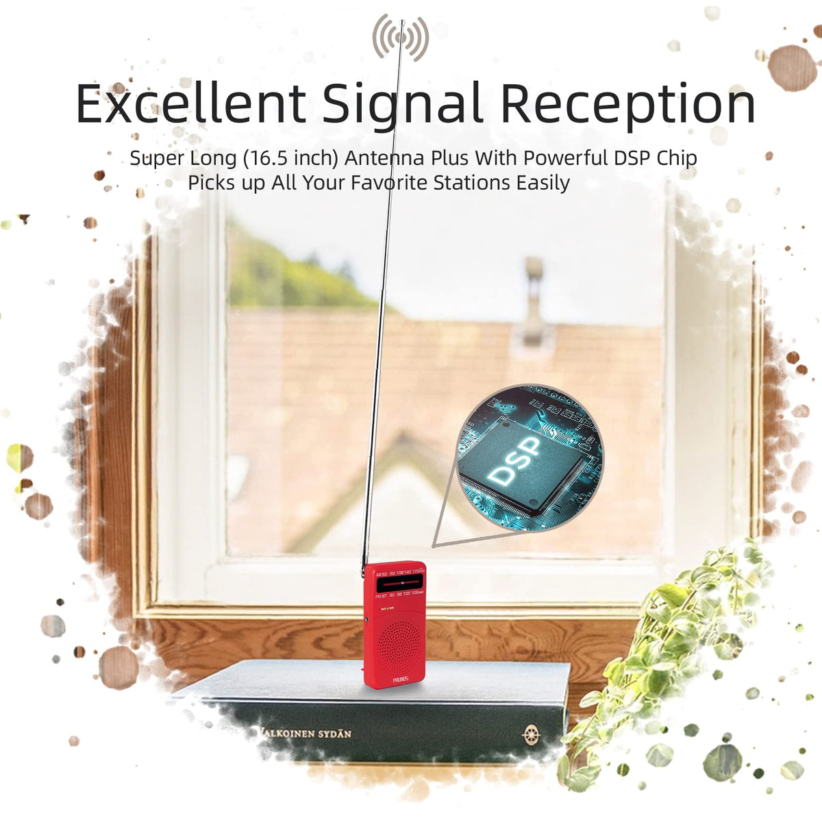 PRUNUS J-166 Portable Radio AM FM, Battery Operated Radio,Weather Radios