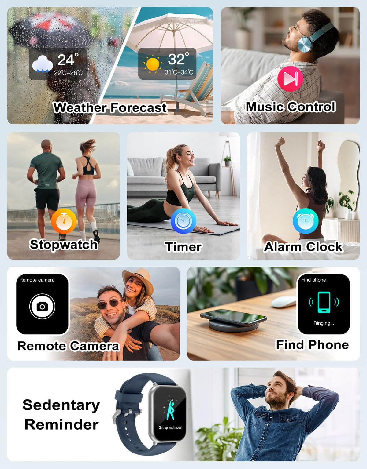RUIMEN Smart Watch Answer Dial Call,Smart Watches for Women Men 1.85" HD Screen Fitness watch with SpO2 Heart Rate Sleep Monitor Step Counter Waterproof 100+ Sports Mode for Android iOS (2 Bands)