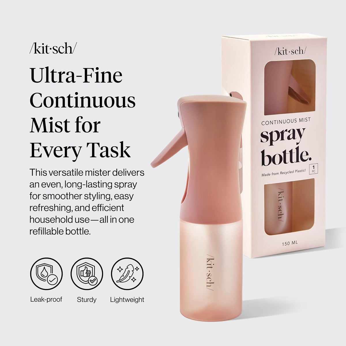 Kitsch Fine Mist Spray Bottle for Hair 150 ml - Terracotta
