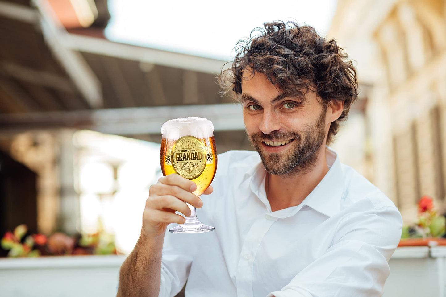 Crownly Crystal® Gold Birthday Gifts: Dad's Beer Glasses