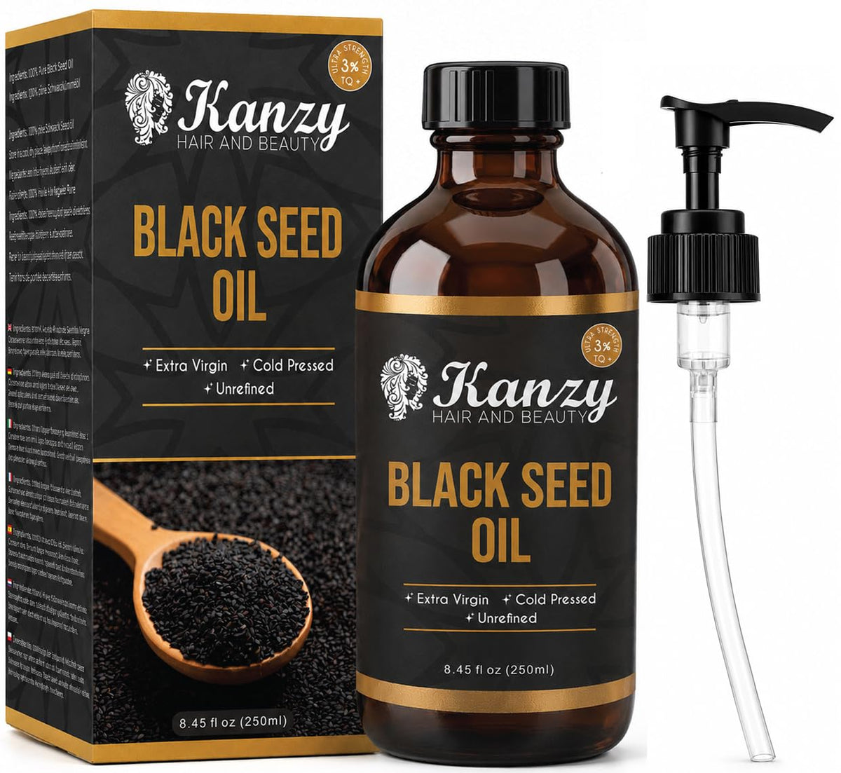 Kanzy Vitamin E Oil for Skin, Hair, Lips and Face - Naturally Sourced Multi-Purpose Plant-Based Vitamin E Oil for Hair Growth as Skincare and Haircare Product for both Men and Women (30 ml)