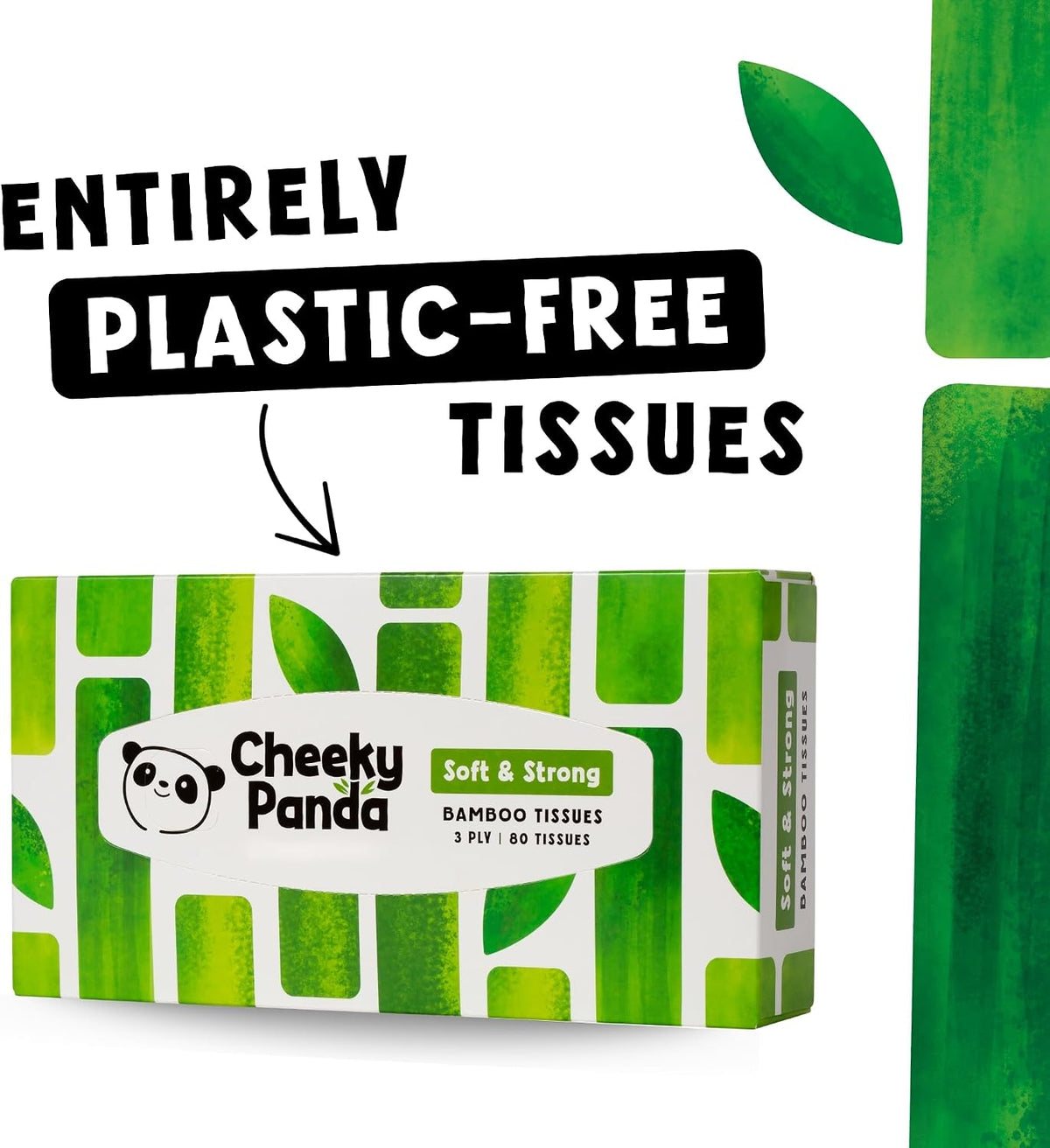 The Cheeky Panda Bamboo Facial Tissues | Sustainable and Silky Soft | Plastic Free
