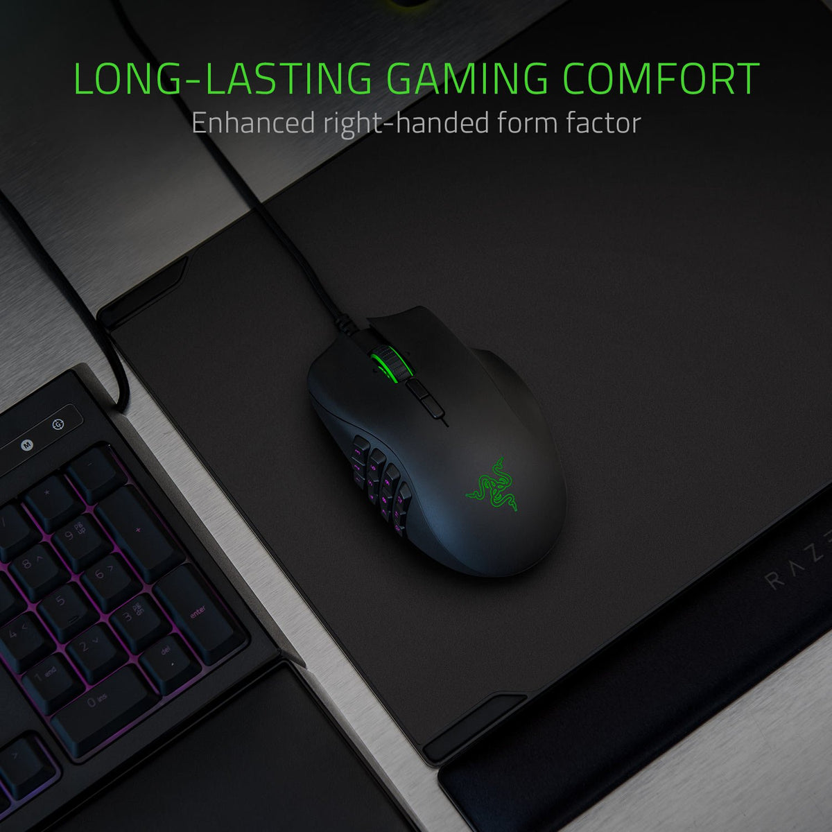 Razer Naga X - Ergonomic MMO Gaming Mouse with 16 Programmable Buttons (2nd Gen Optical Mouse Switches, Advanced 5G Optical Sensor, 85g Ergonomic Design, RGB Chroma, Speedflex Cable) Black