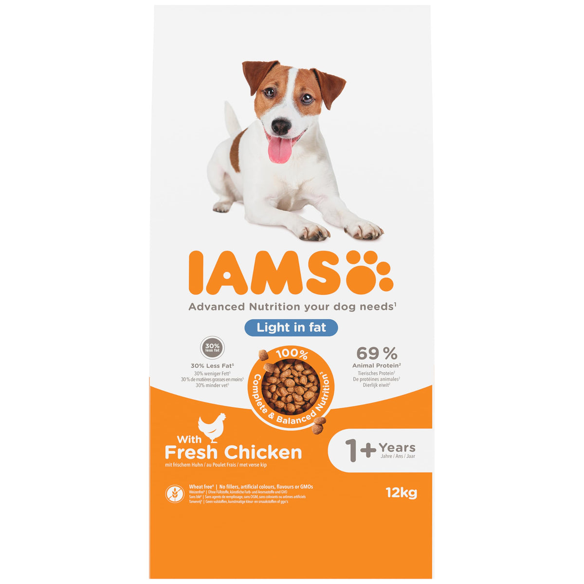 IAMS Light in Fat Complete Dry Dog Food Chicken 3kg - 30% Lower Fat Formula