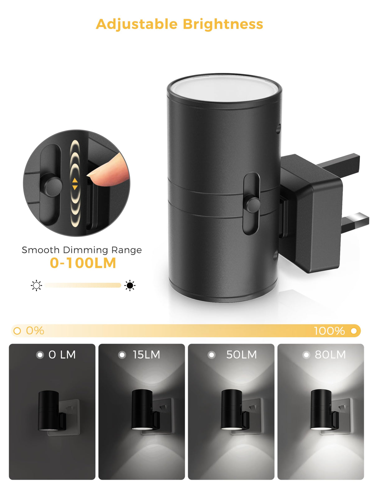 LOHAS-LED Plug in Night Light,Dimmable Nightlight 100LM,Dusk to Dawn Sensor