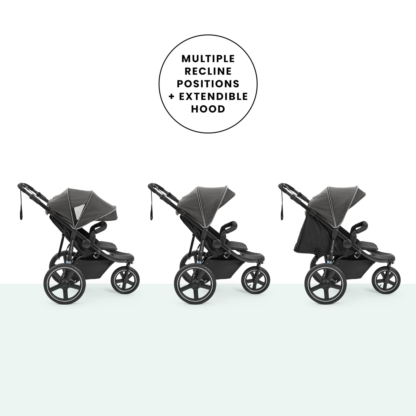 Ickle Bubba Venus Jogger Pro Max Stroller (Charcoal Grey) – All-Terrain 3-Wheel Pushchair from Birth to 22kg, Waterproof Hood & Footwarmer, Adjustable Handle, Cup Holder & Self-Locking Fold