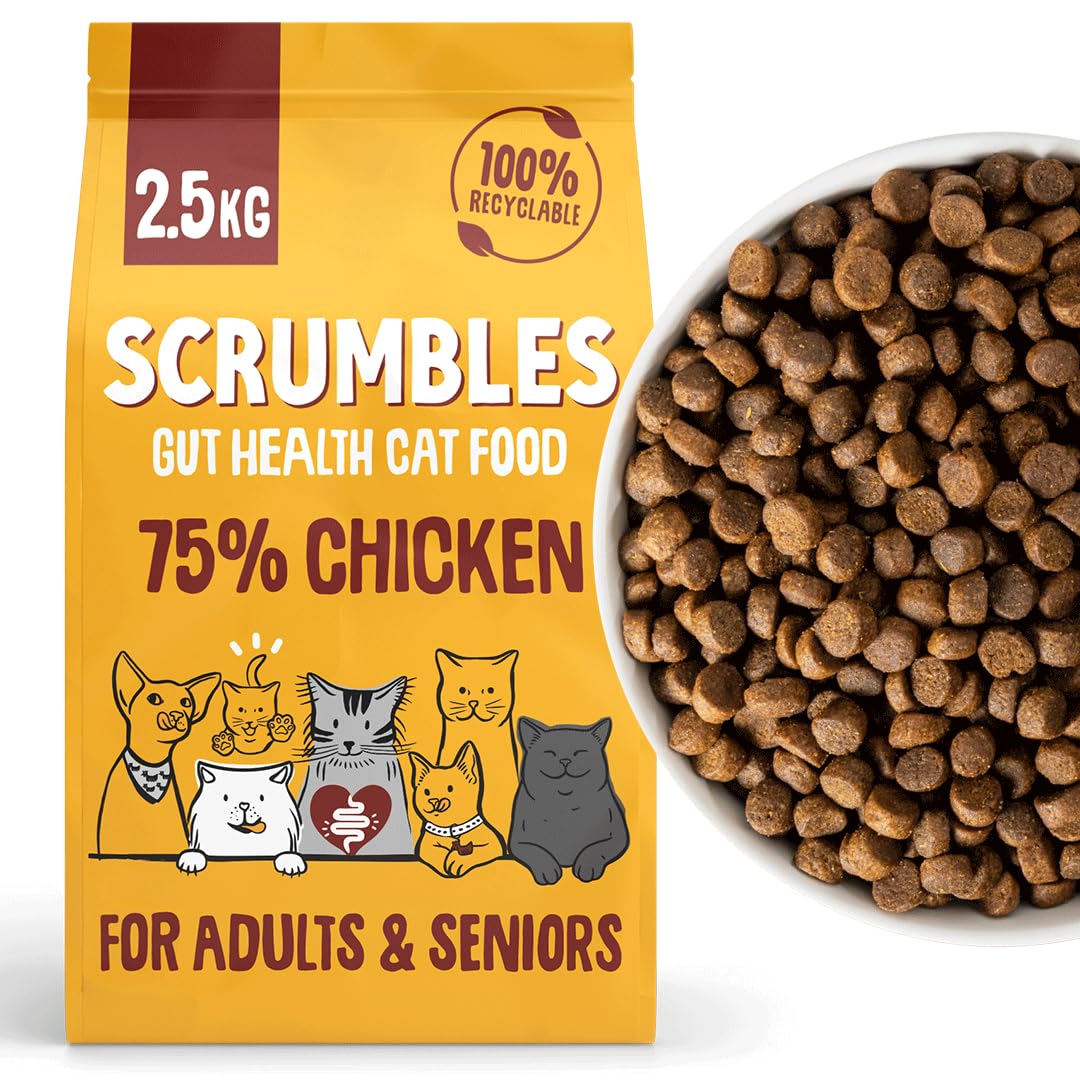 Scrumbles All Natural Dry Cat Food With Chicken and Fresh Salmon, High Protein Food for Adults And Seniors, 2.5 Kg,pink bag