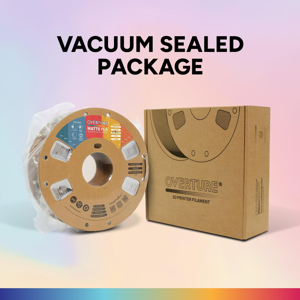 OVERTURE Matte PLA 3D Printer Filament 1.75mm, 1kg Light Brown