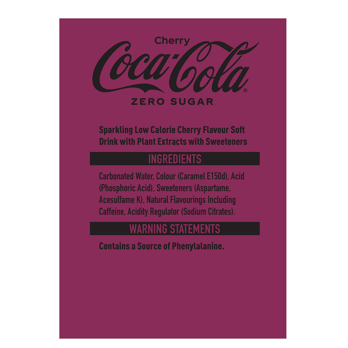 Coca Cola Zero Sugar Lemon 8 x 330ml