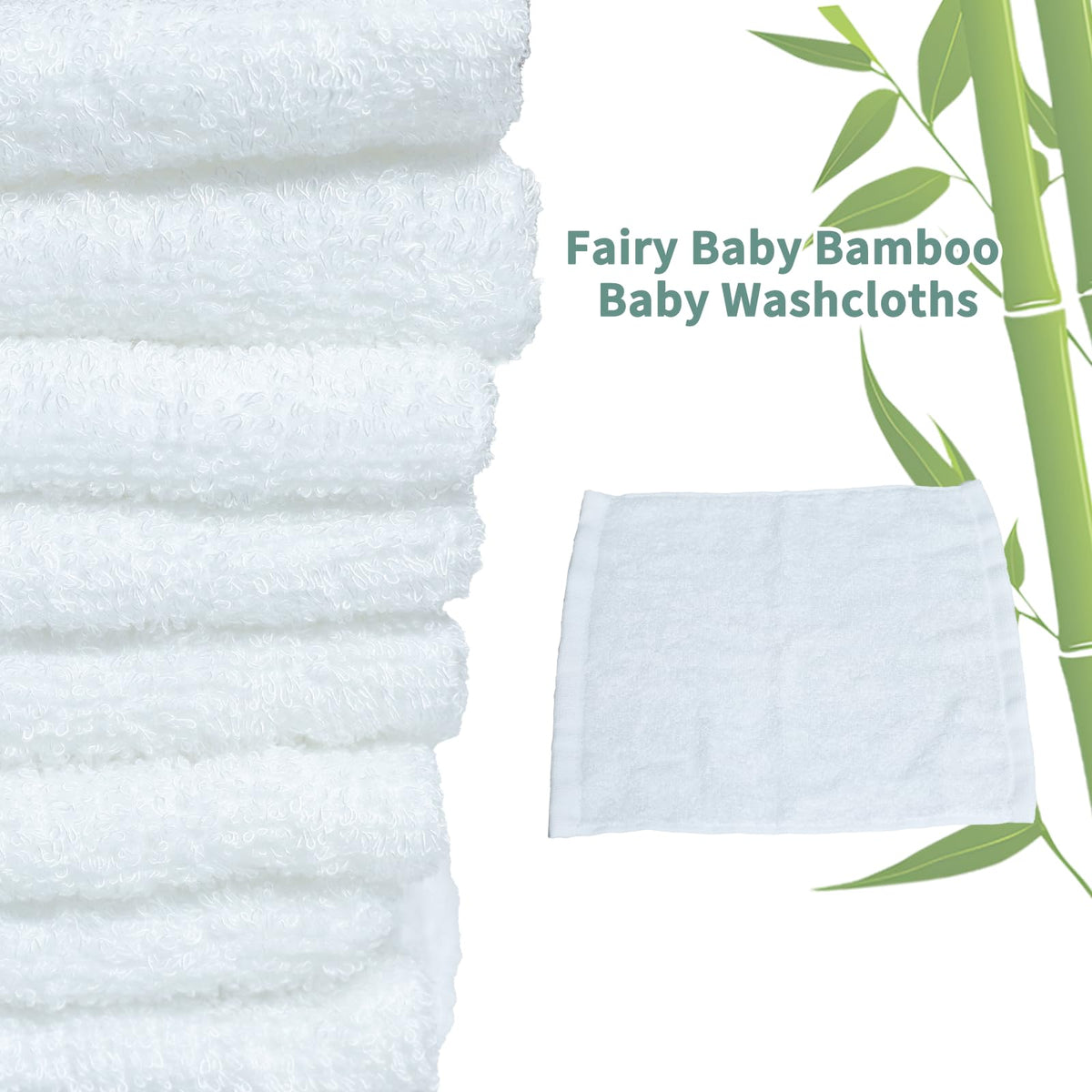 Baby Washcloths 100% Organic Bamboo Bath Washcloth Reusable Face Towels Anti-Bacterial Soft Towel Set Perfect for Newborn(5 Pack)