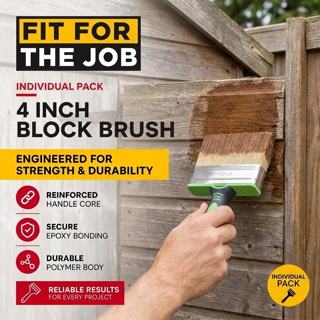 Fit For The Job Block Brush 4 inch Large Capacity for Emulsion
