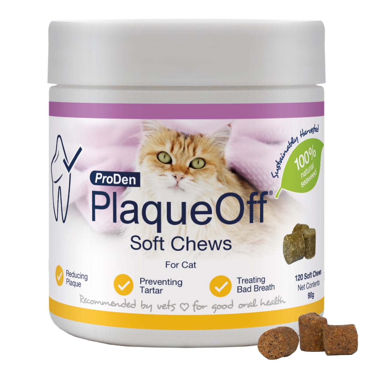 ProDen PlaqueOff 40g Powder for Cats, 100% Natural Tooth Care Powder, Protects Against Bad Breath, Helps with Tartar and Plaque