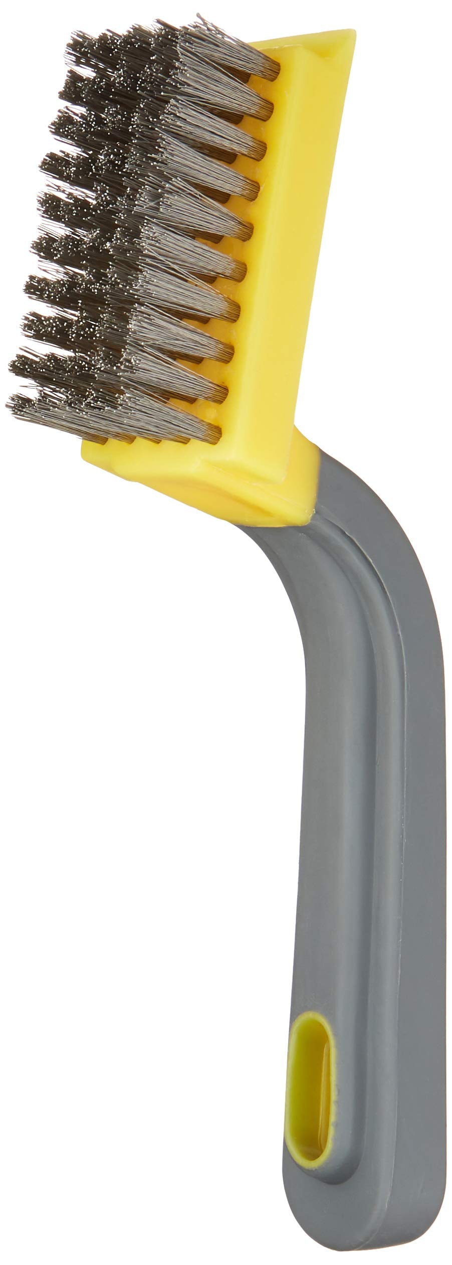Amazon Basics Brass Mini Brushes, Soft Grip, Pack of 3, 12.7mm, Yellow/Grey, For Cleaning and Removing Rust