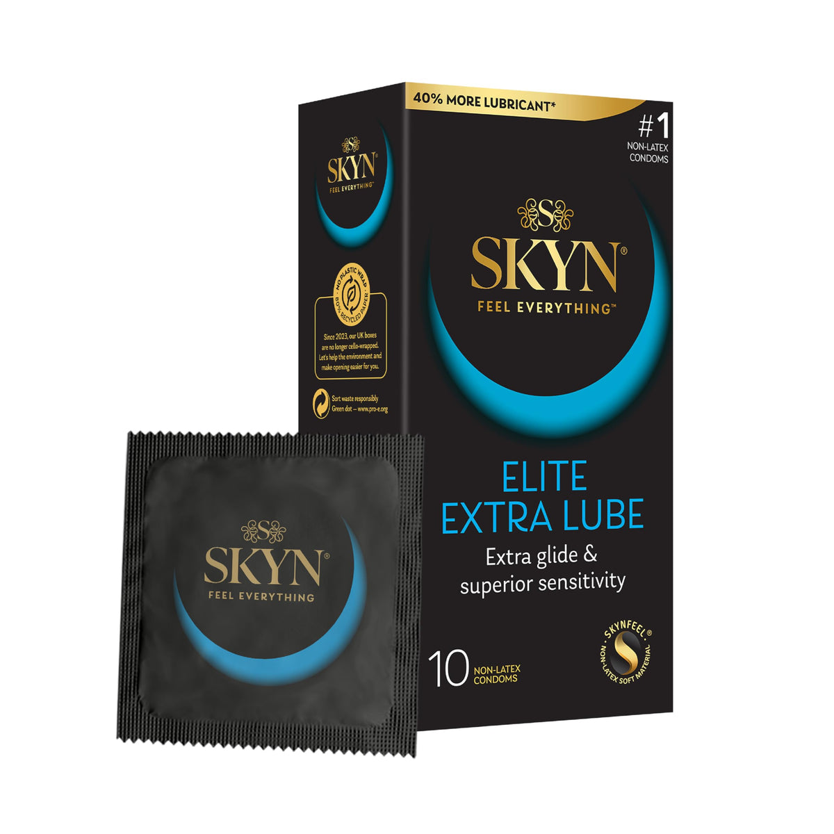 SKYN Elite (Pack of 10) Regular Size, Ultra-Thin Latex Free Condoms for Men